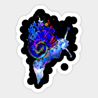 Blue Dissolving Space Snail Sticker